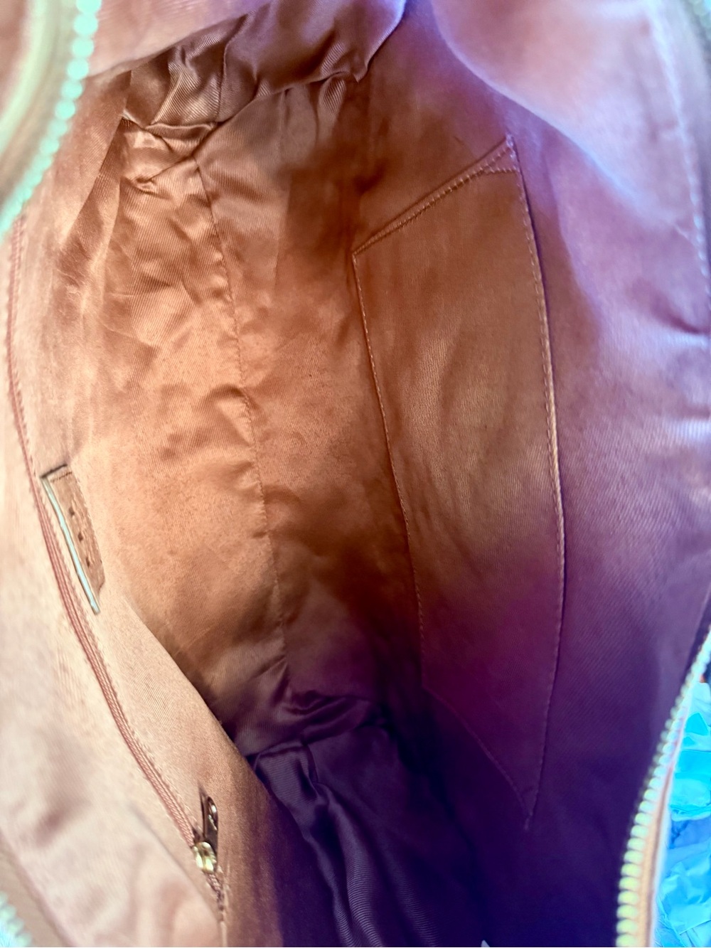 Haute Hippie Cognac Suede Croc-Embossed Fringe Hobo Shoulder Bag - Picture 9 of 10